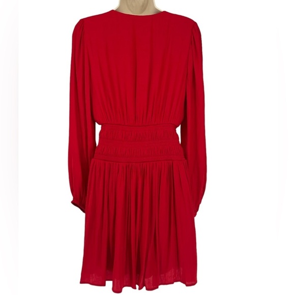 Nine West Red Smocked Waist Dress Size S - Picture 2 of 10
